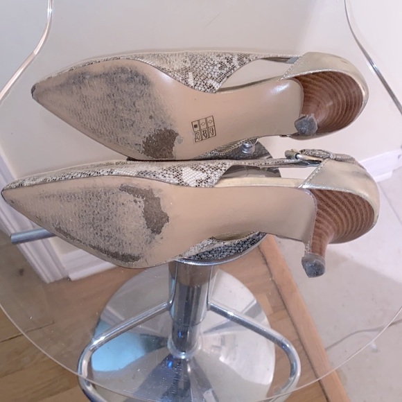 Joan  & David Luxe Series sling back heels 👠 in snakeskin pattern leather - Picture 6 of 7